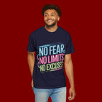 No Fear No Limits No Excuses Neon Graphic T-Shirt