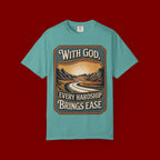 Inspirational Graphic T-Shirt — "With God, Every Hardship Brings Ease"