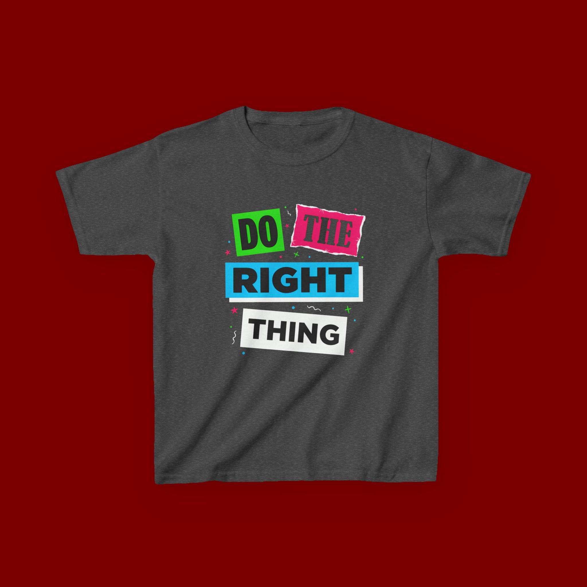 Kids Tee - "Do The Right Thing" Bold Colorblock Graphic