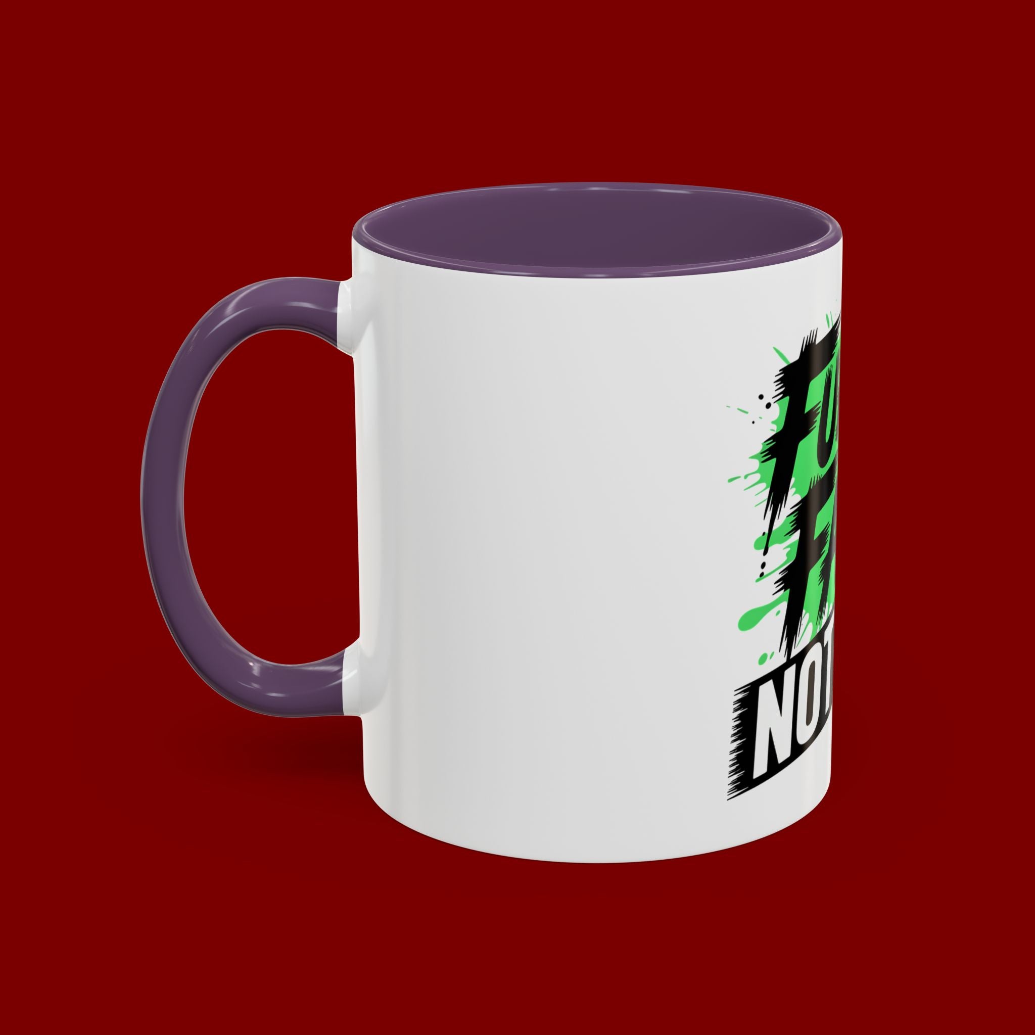 Accent Coffee Mug — "Fueled by Faith Not Fear" Inspirational Ceramic Mug (11/15 oz)