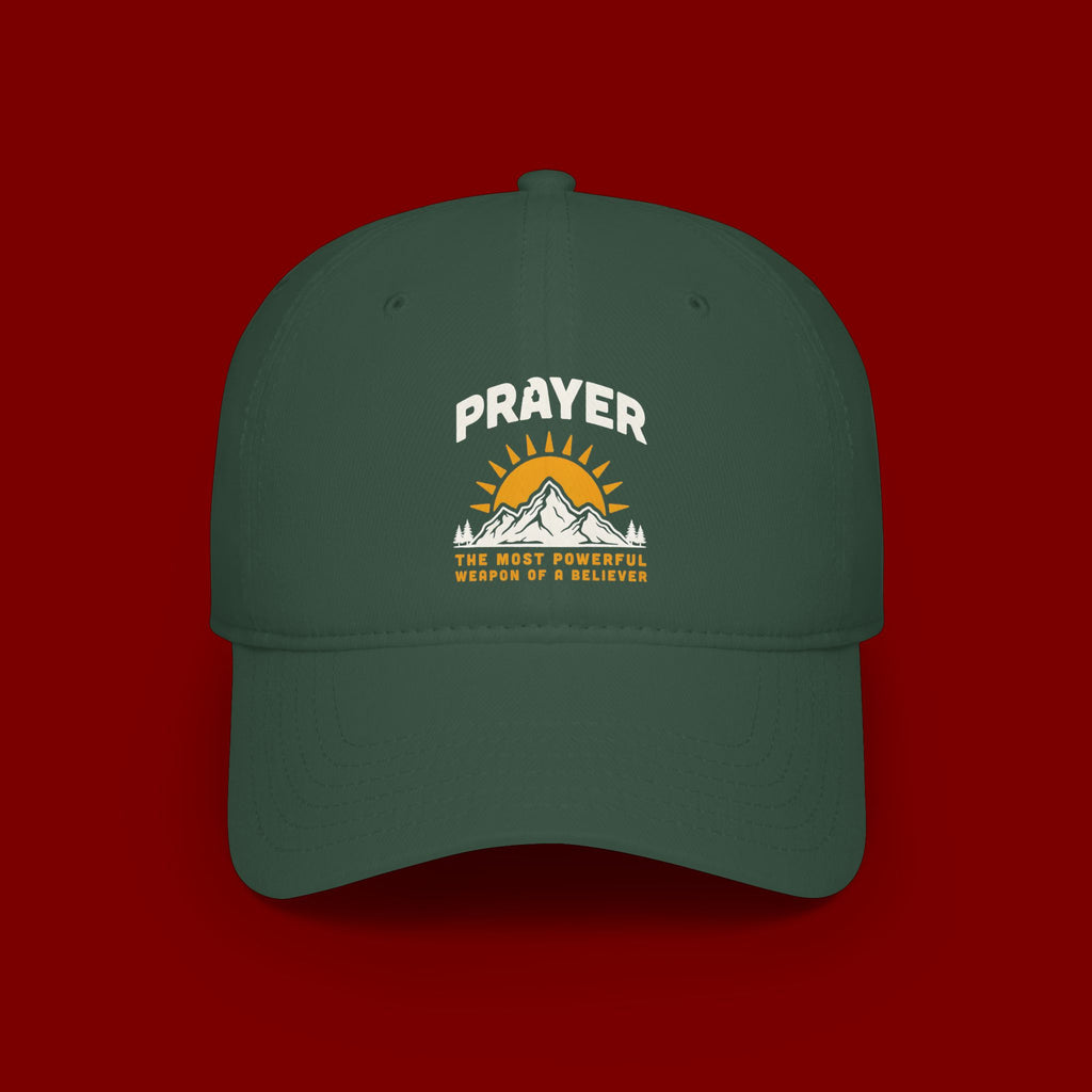 Prayer Sunrise Baseball Cap — Spiritual Faith Hat with Mountain Graphic