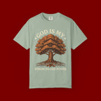 God Is My Strength T-Shirt — Tree Faith Graphic Tee