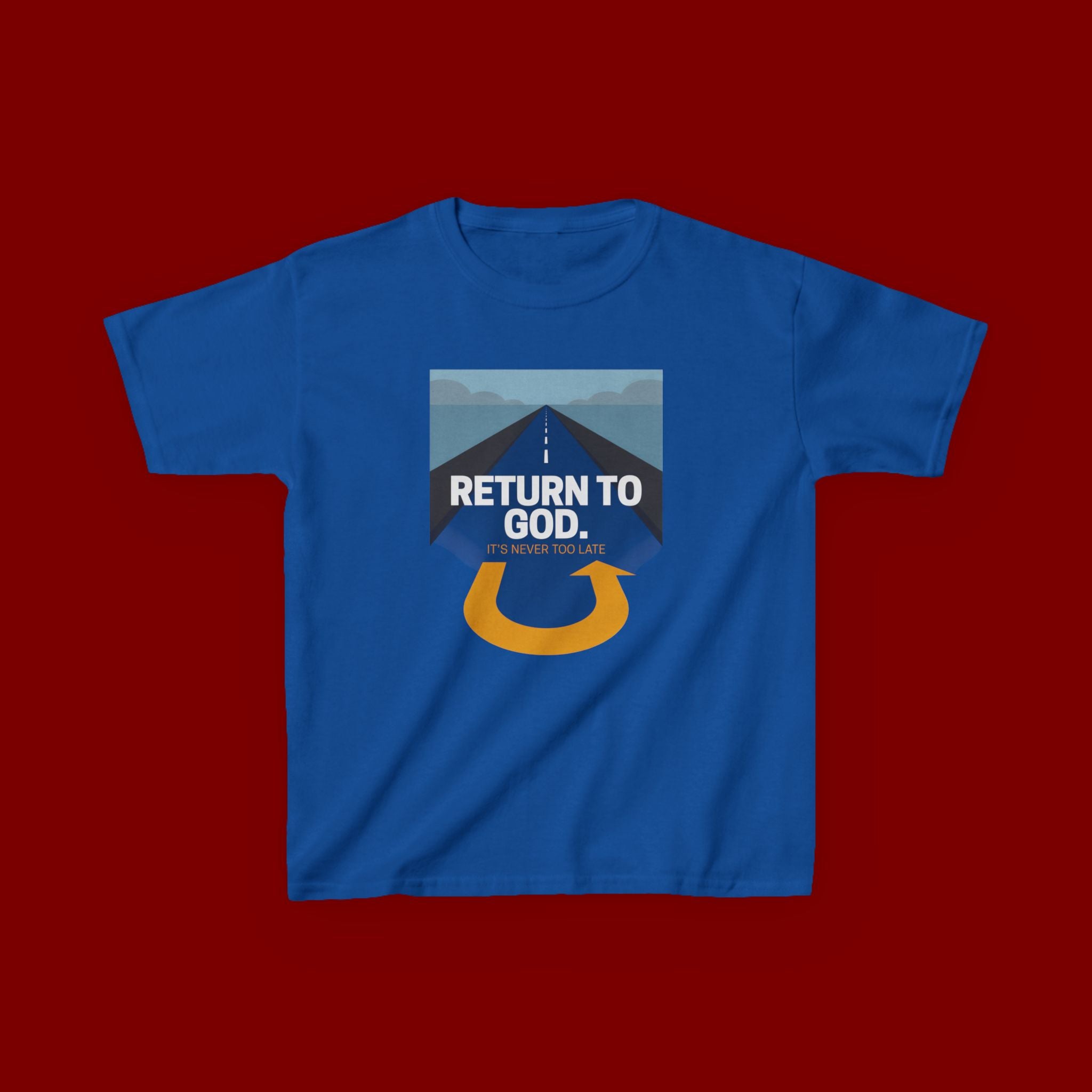 Kids Tee - "Return to God" Roadway Graphic Religious Youth Shirt