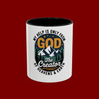 Christian Coffee Mug — “My Help Is Only From God The Creator” Accent Mug