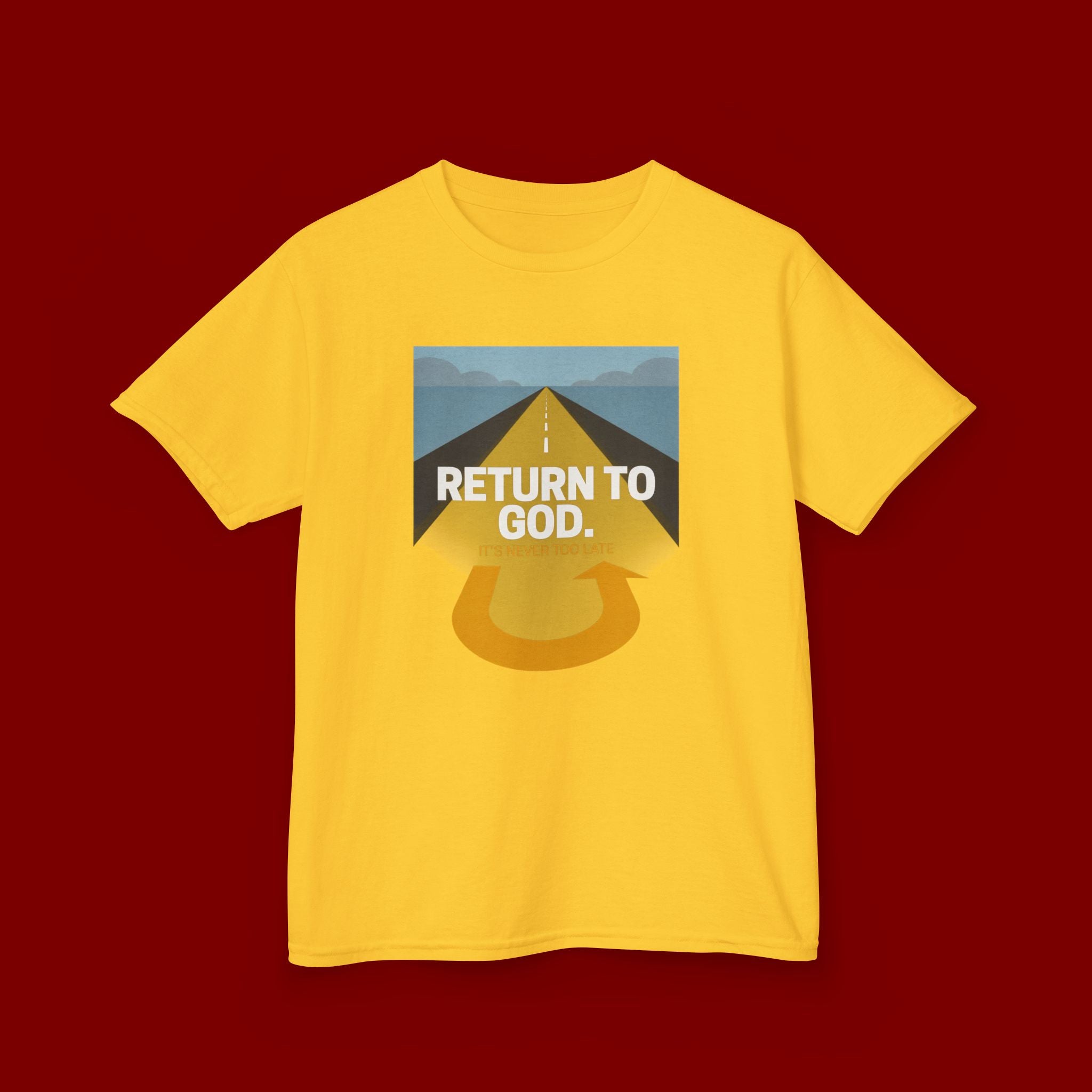 Kids Tee - "Return to God" Roadway Graphic Religious Youth Shirt