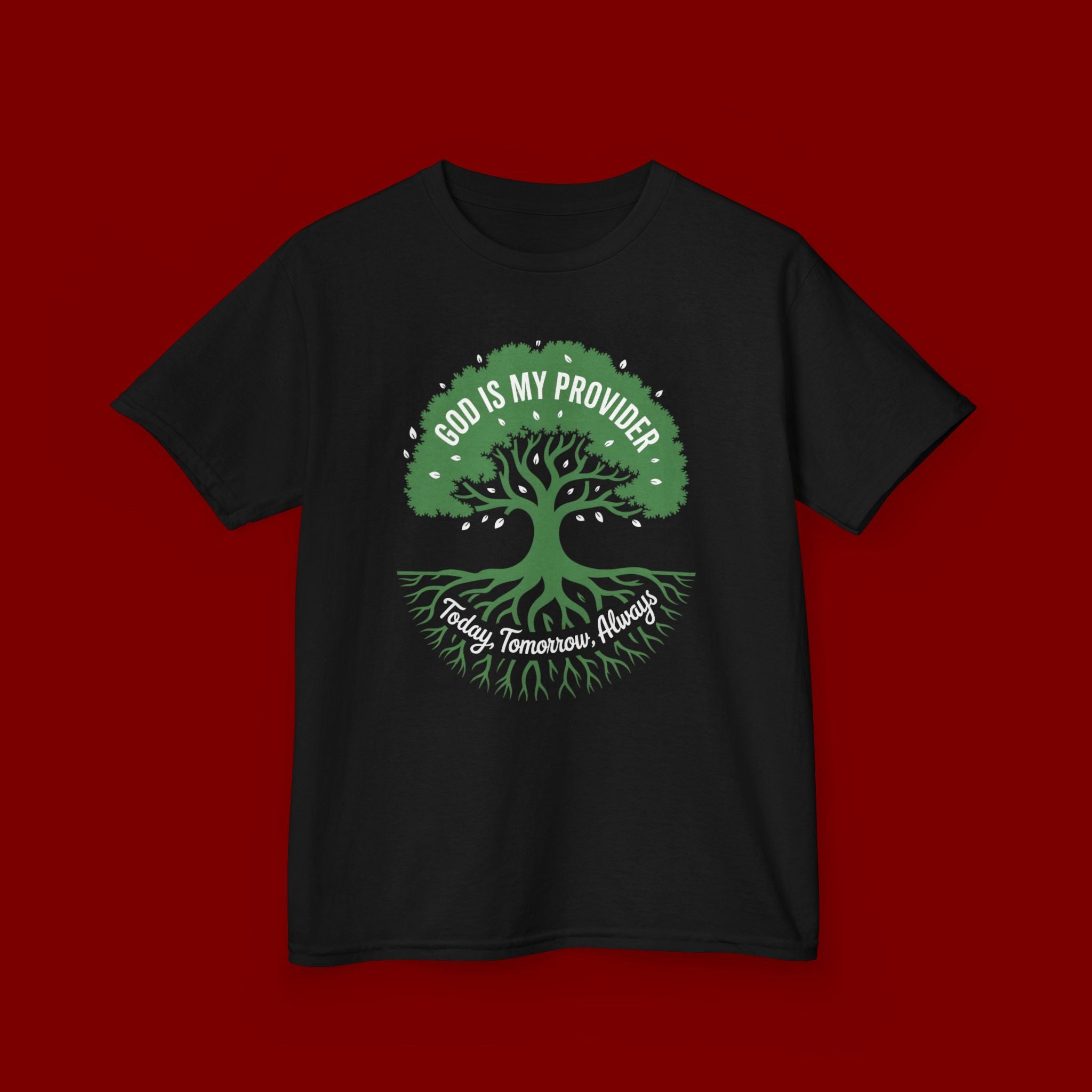 Kids Tee — "God Is My Provider" Tree of Faith Christian Shirt