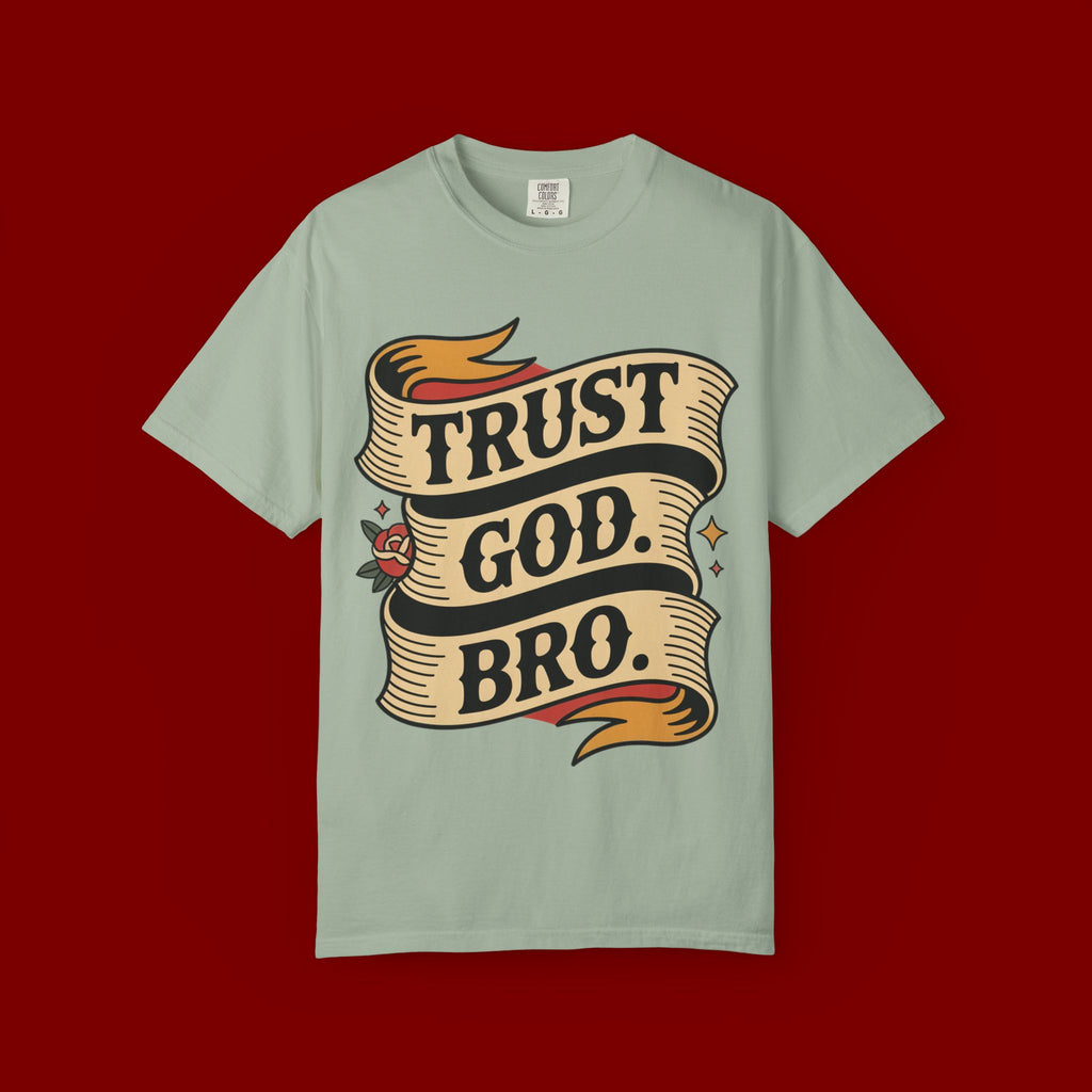 Trust God, Bro T-Shirt — Retro Ribbon Faith Tee