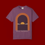 Still Faithful Sunset T-Shirt — Minimal Christian Graphic Tee