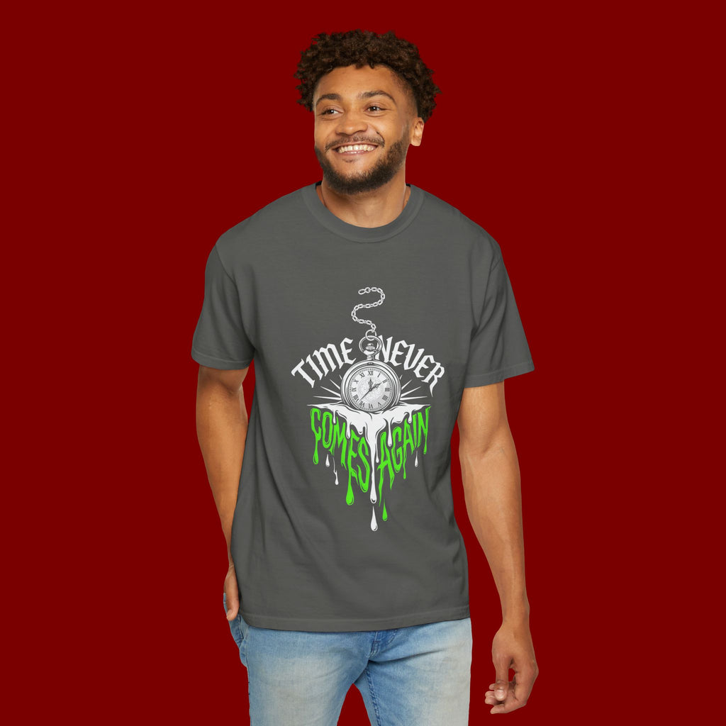 Time Never Comes Again T-Shirt — Vintage Pocket Watch Graphic Tee