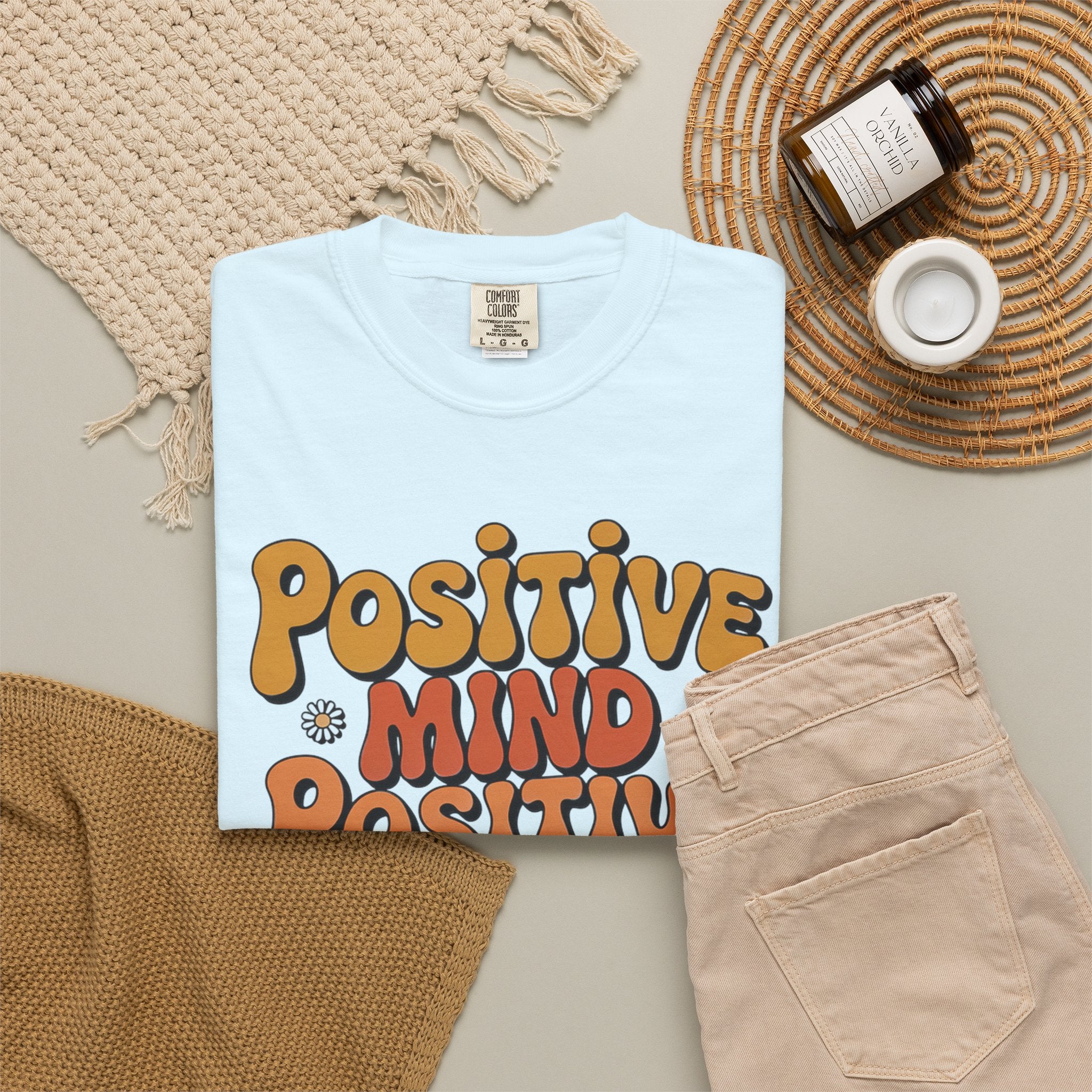 Positive Mind Positive Vibes Positive Life T-Shirt — Retro Daisy Graphic Tee