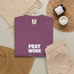 Pray Work, Trust God T-Shirt — Faith Gardening Inspirational Tee