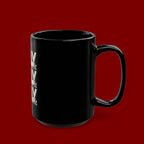 Pray On It, Pray Over It, Pray Through It Black Ceramic Mug — Inspirational Faith Coffee Cup (11oz/15oz)