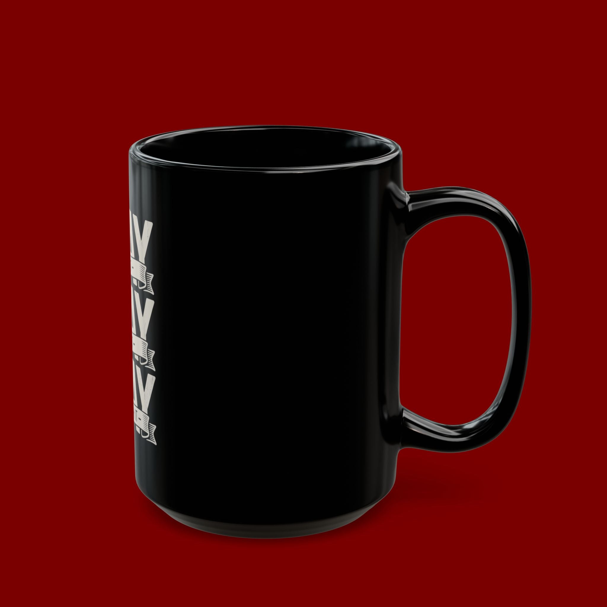 Pray On It, Pray Over It, Pray Through It Black Ceramic Mug — Inspirational Faith Coffee Cup (11oz/15oz)