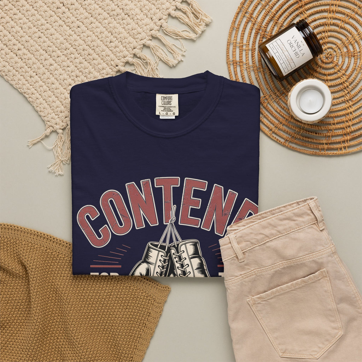Contend for the Faith T-Shirt — Vintage Boxing Gloves Christian Tee