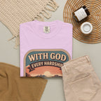 Scripture Comfort T-Shirt — "With God Every Hardship Brings Ease" Christian Faith Tee