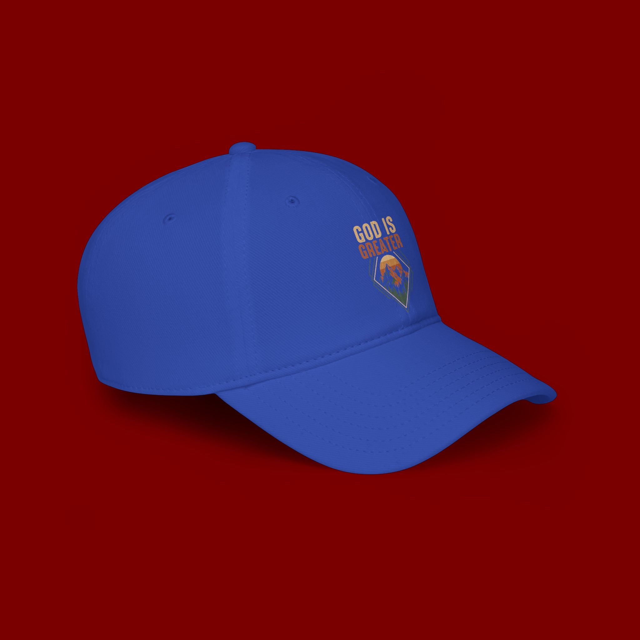 God Is Greater Embroidered Baseball Cap — Faith Inspirational Hat
