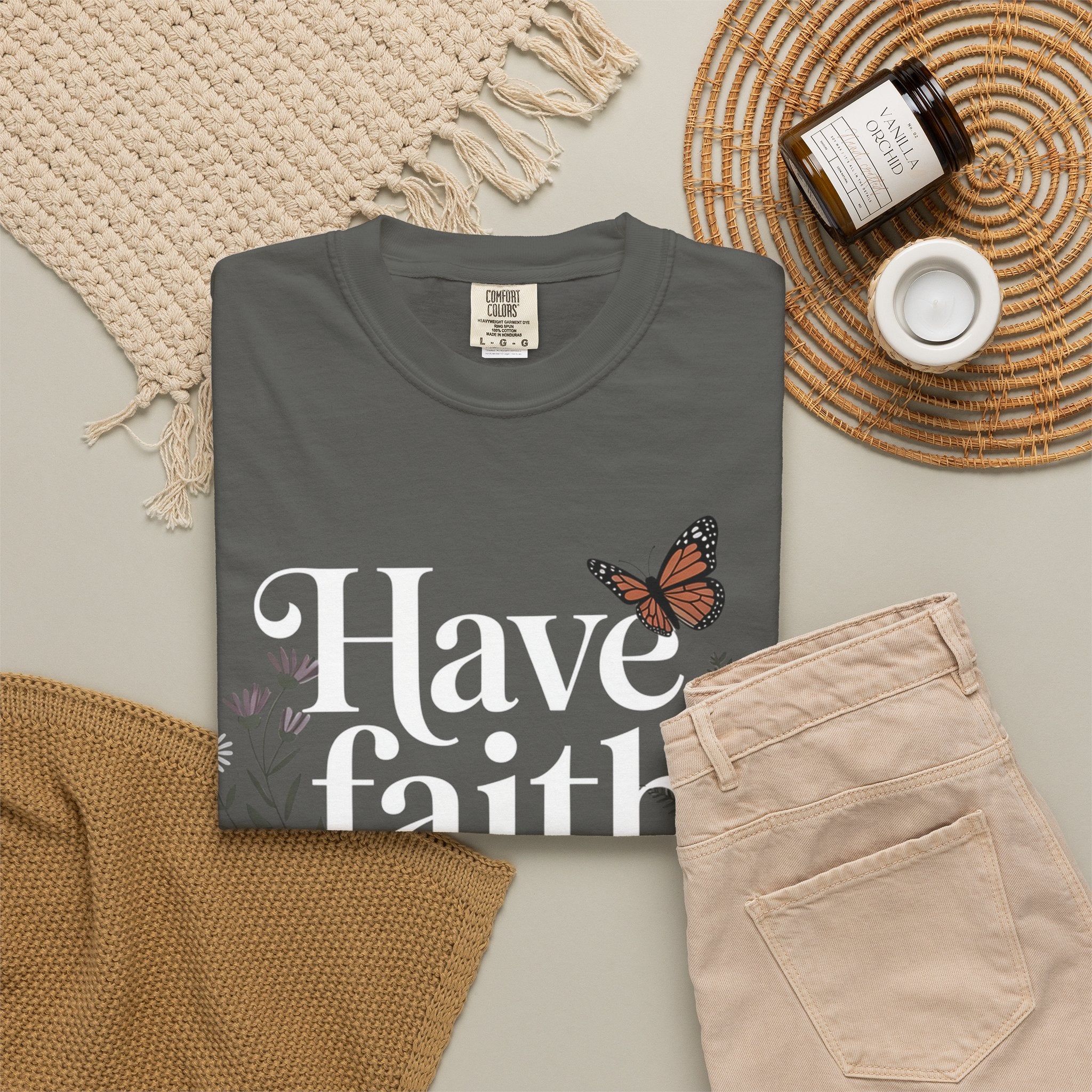 Have Faith in God T-Shirt — Christian Inspirational Tee with Butterflies