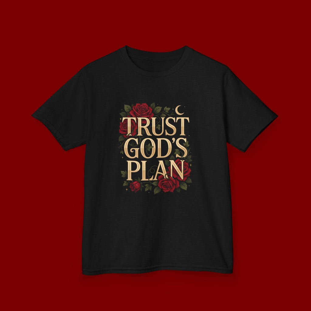 Kids Tee — "Trust God's Plan" Floral Faith T‑Shirt