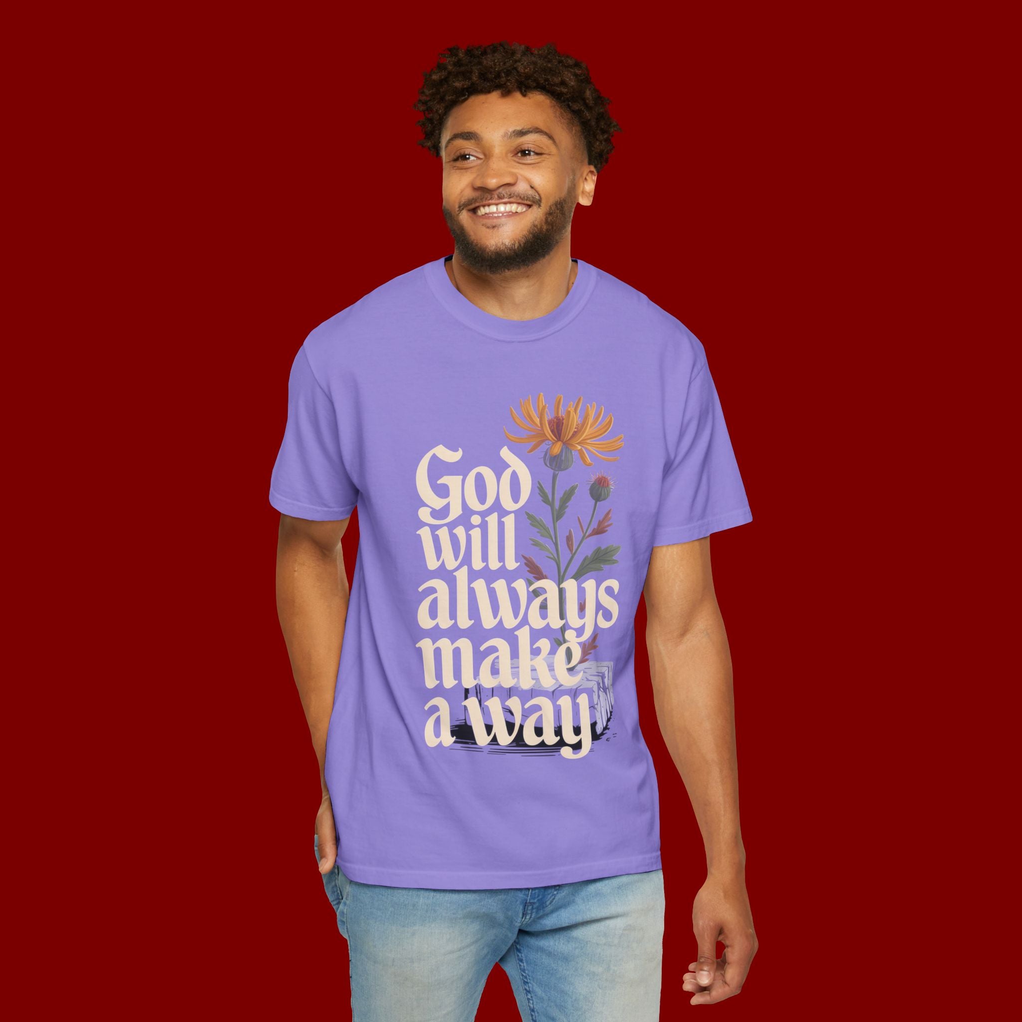 God Will Always Make a Way T-Shirt — Inspirational Floral Christian Tee