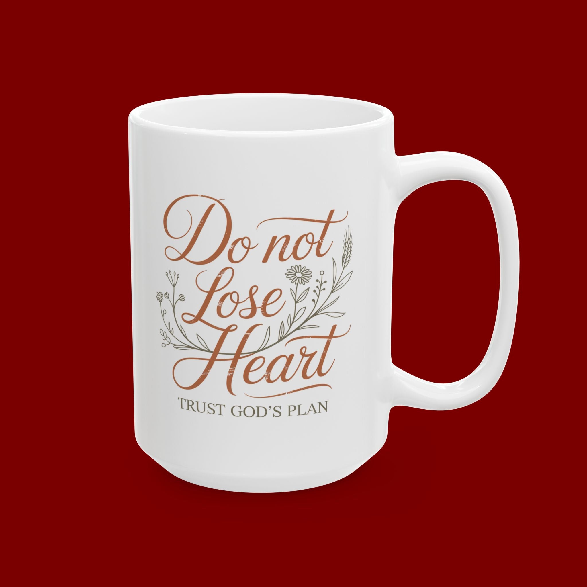 Daughter of the Light Ceramic Mug — Inspirational Floral Quote Coffee Cup (11oz, 15oz)