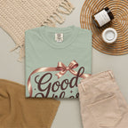 Good Vibes Only T-Shirt — Positive Message Graphic Tee with Ribbon Design