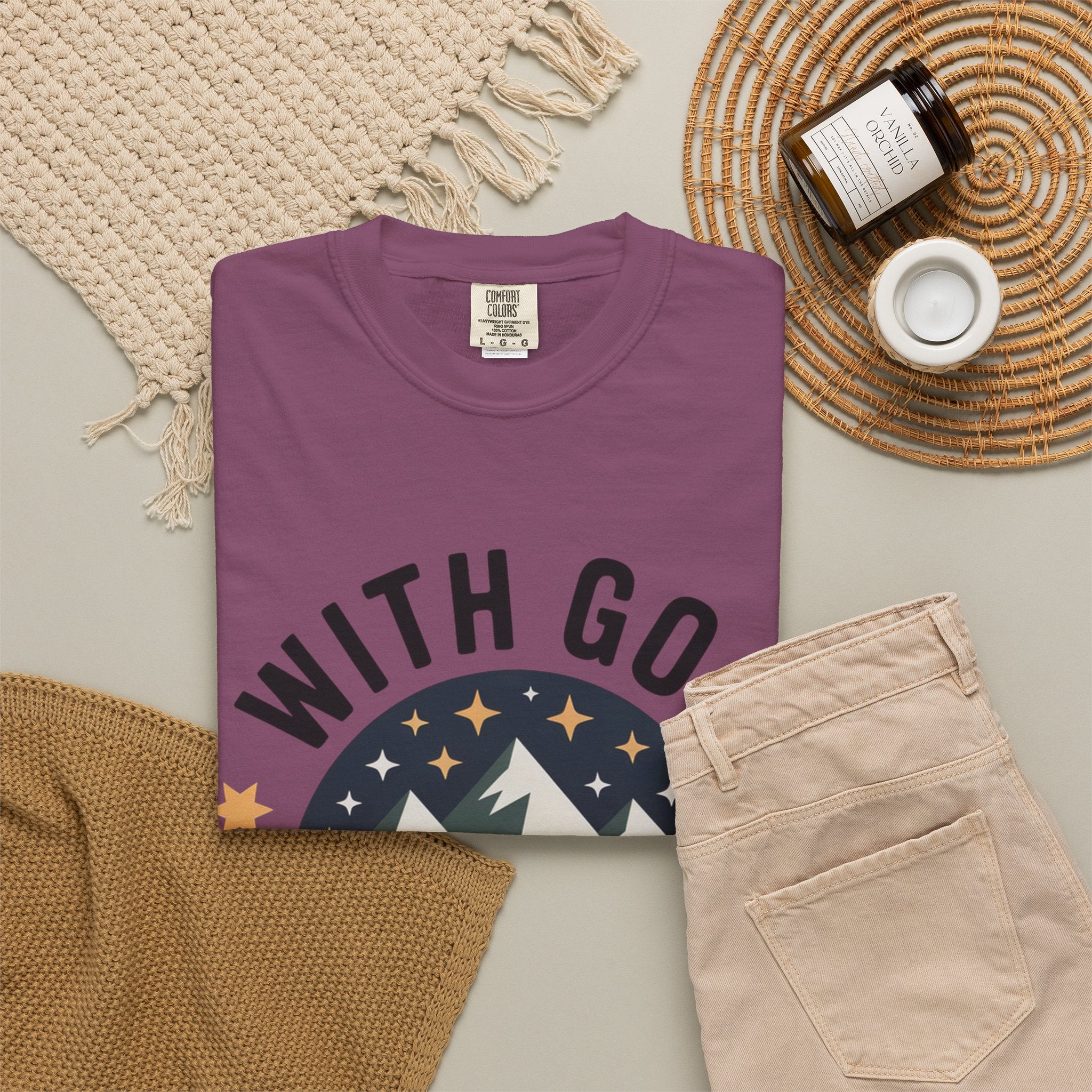Faith-Based Mountain T-Shirt — "With God All Things Are Possible"