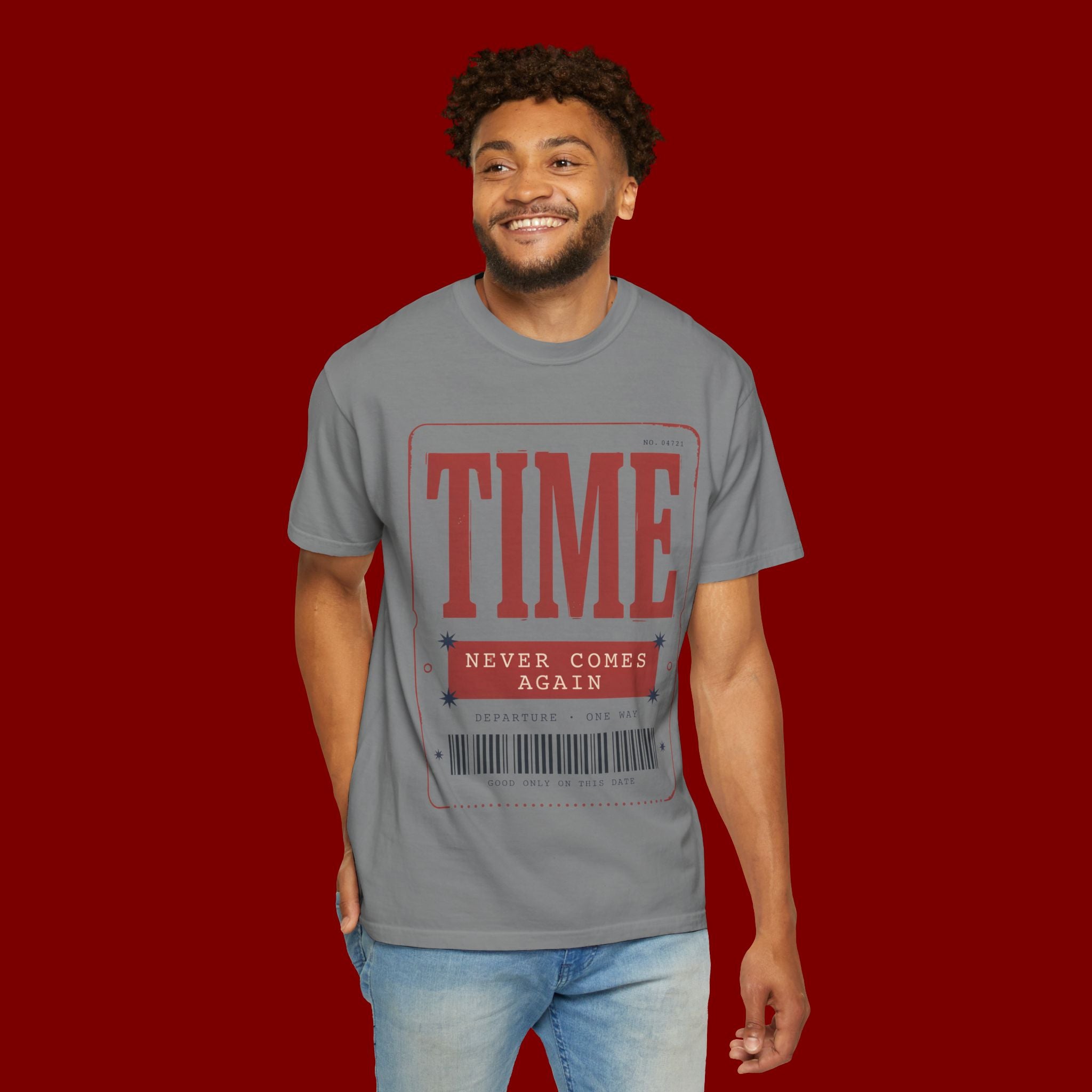 TIME Never Comes Again T-Shirt — Vintage Ticket Graphic Tee
