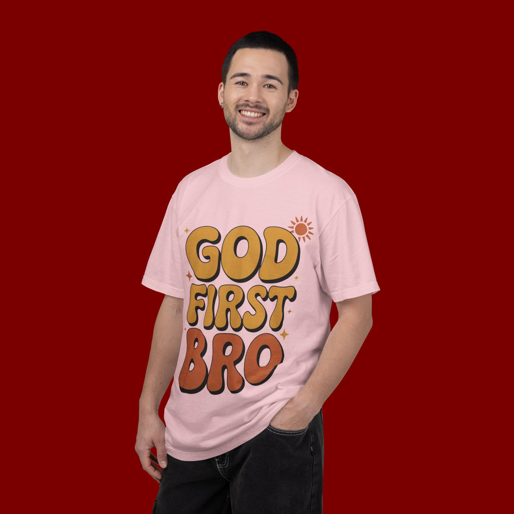 God First Bro T-Shirt — Retro Christian Faith Tee