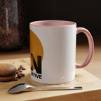 Accent Coffee Mug — "Focus On The Positive" Motivational Mug
