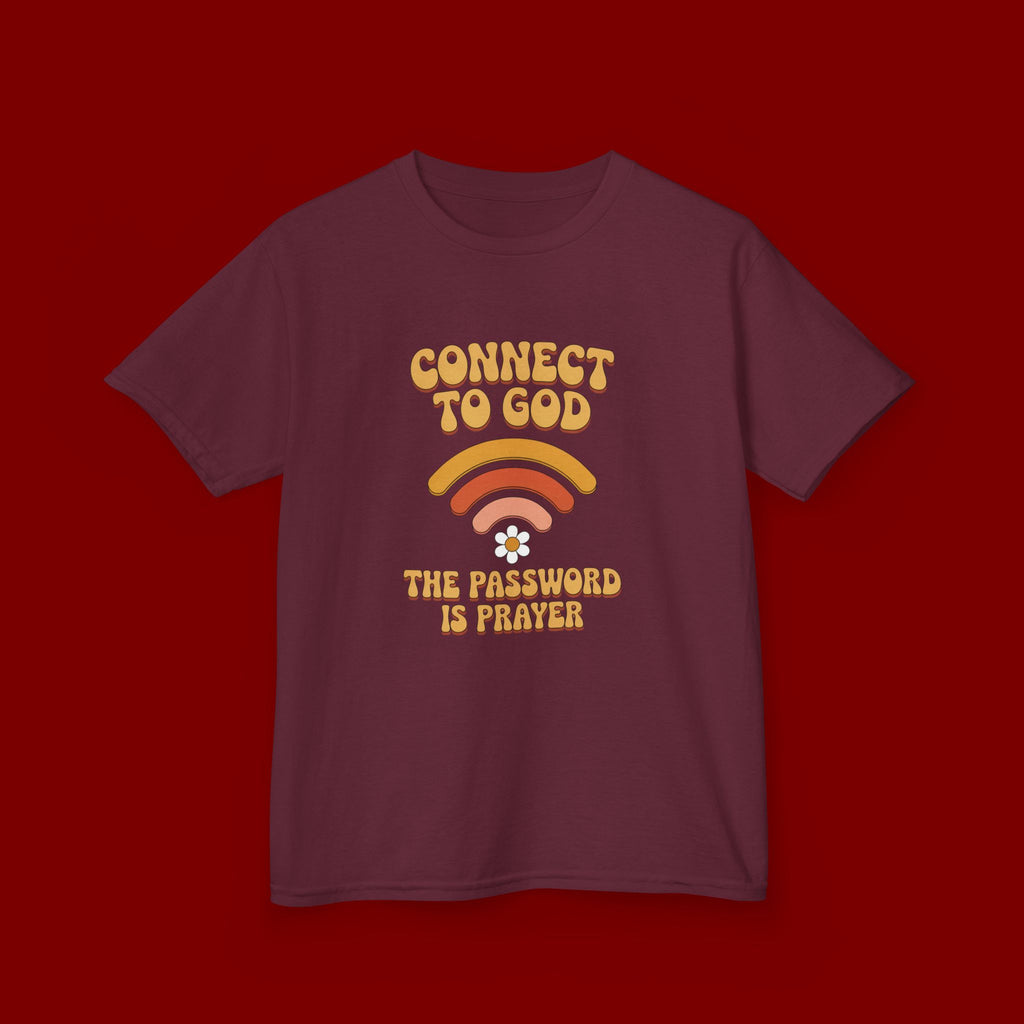 Kids Tee - "Connect to God" WiFi Prayer Graphic Shirt