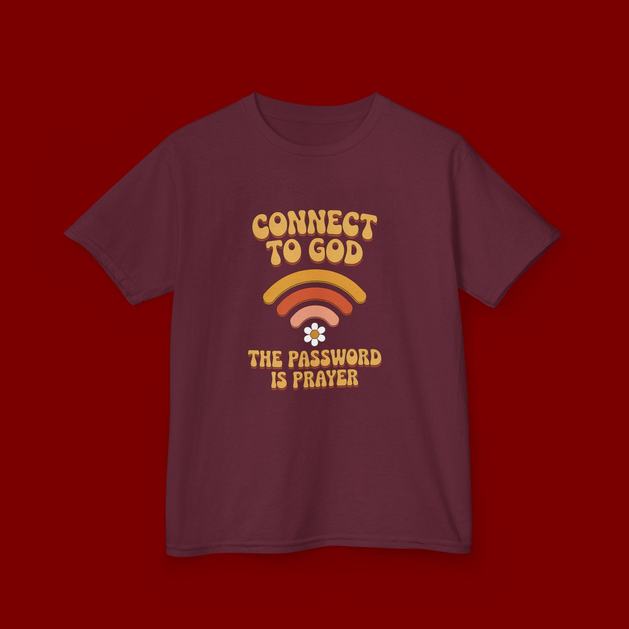 Kids Tee - "Connect to God" WiFi Prayer Graphic Shirt
