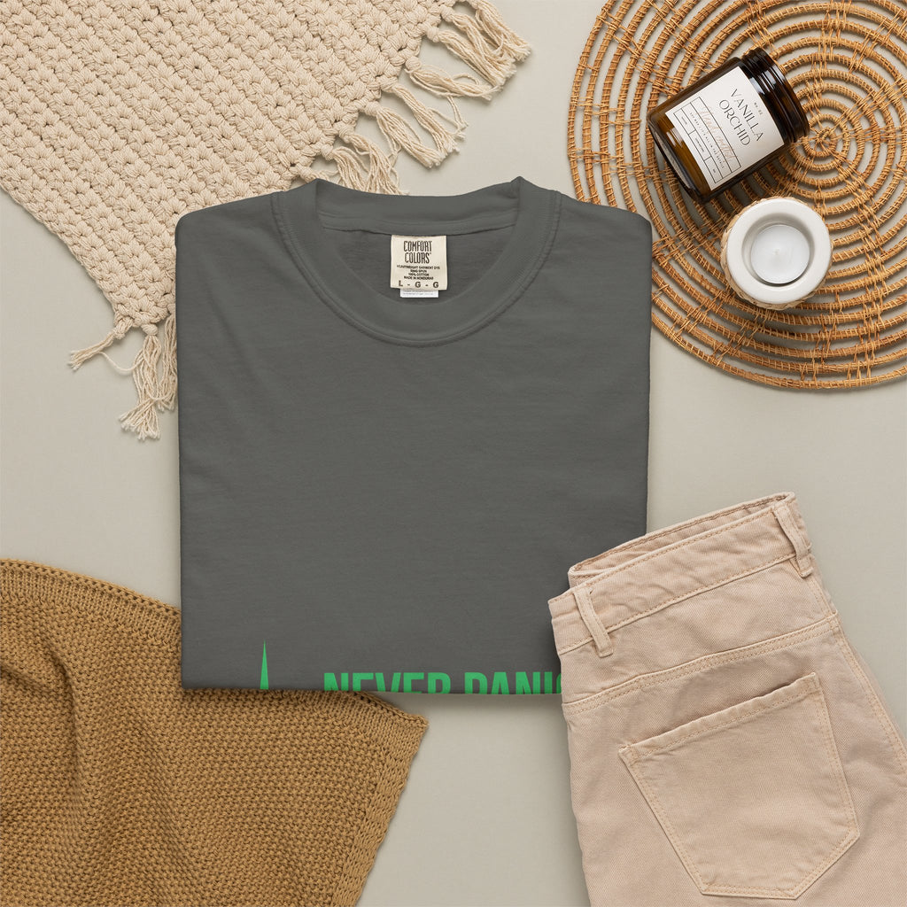 Prayer Tee — "Never Panic Just Pray" Graphic T-Shirt