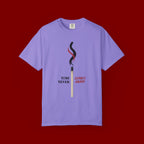 Matchstick Graphic Tee — "Time Never" Minimalist Smoky Design