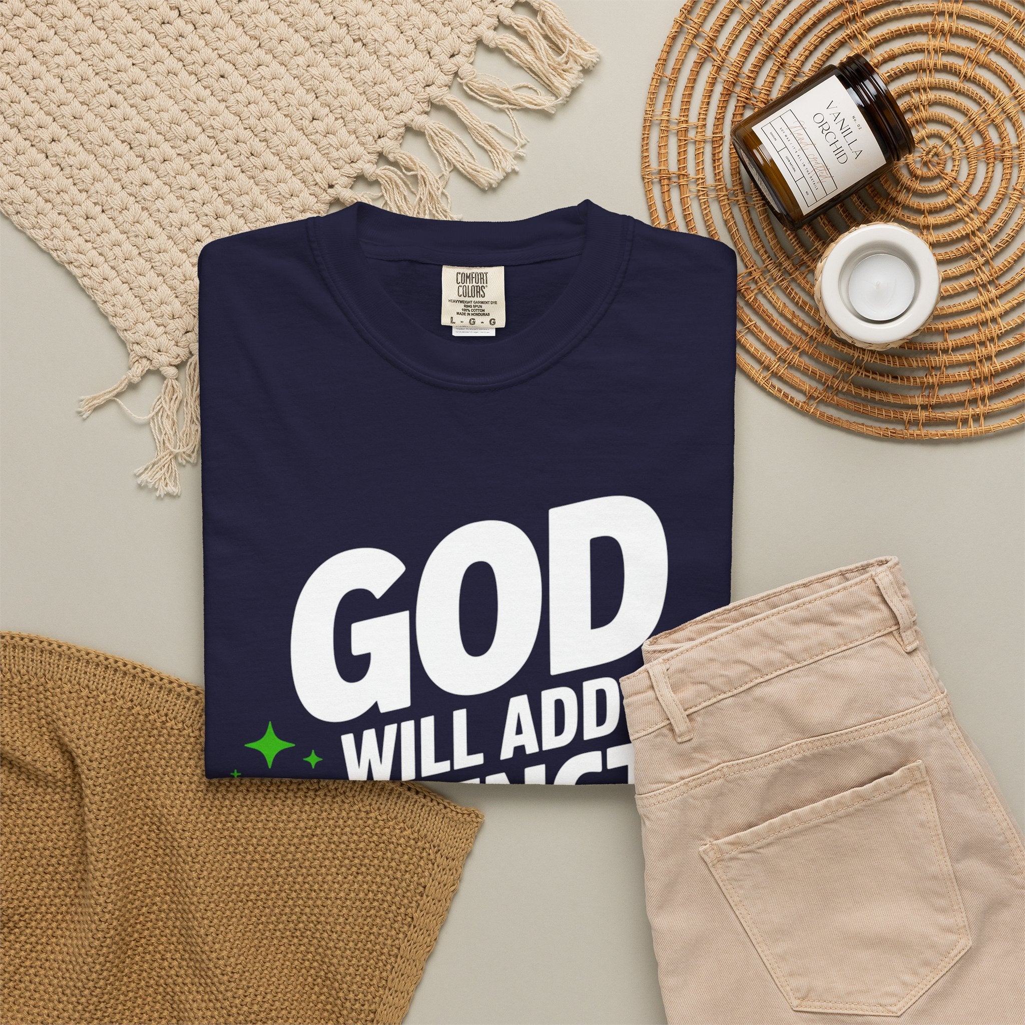 Inspirational T-Shirt — "God Will Add Strength to Your Strength" Christian Faith Tee