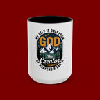 Christian Coffee Mug — “My Help Is Only From God The Creator” Accent Mug