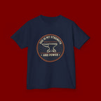 Kids Tee — "God Is My Strength and Power" Anvil & Anvil-Forge Christian Youth Shirt