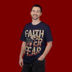 Faith Over Fear T-Shirt — Patriotic Eagle Graphic Tee