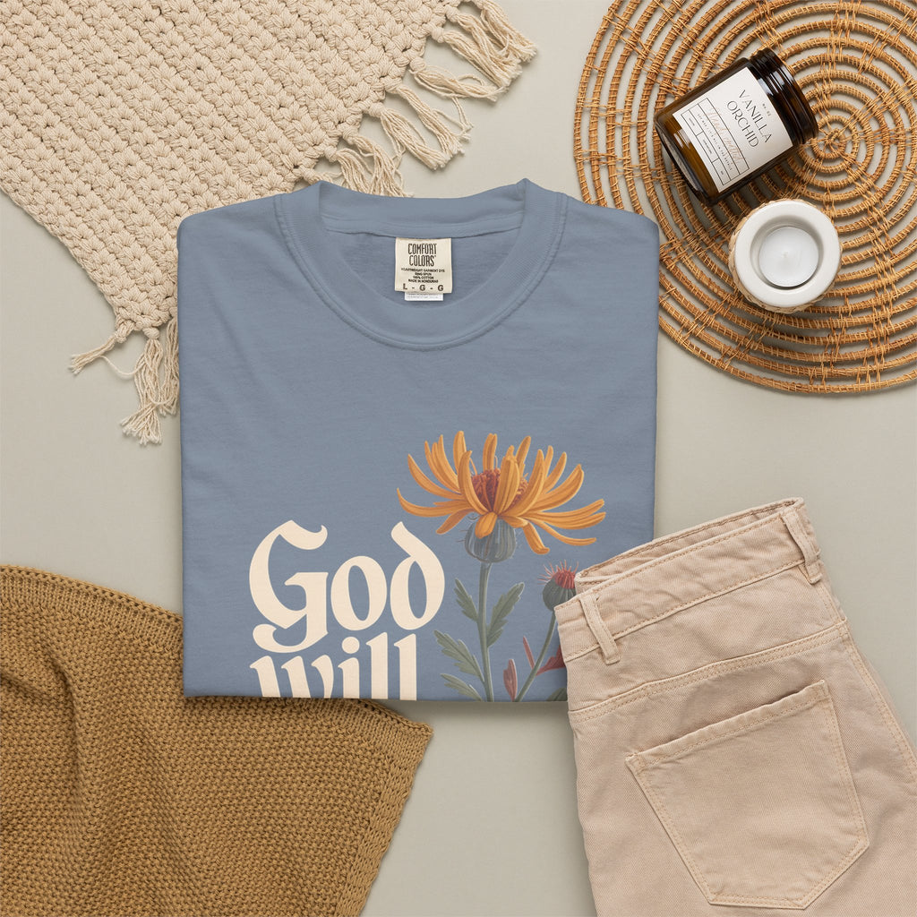 God Will Always Make a Way T-Shirt — Inspirational Floral Christian Tee
