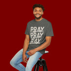 Prayer T-Shirt — "Pray On It, Pray Over It, Pray Through It" Christian Tee