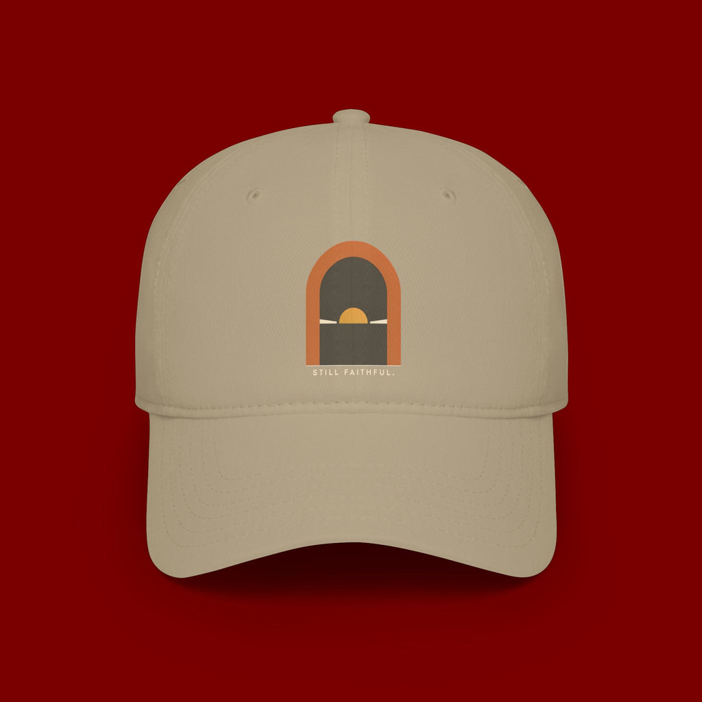 Lighthouse Sunset Cap — "Trust God" Embroidered Low Profile Baseball Hat