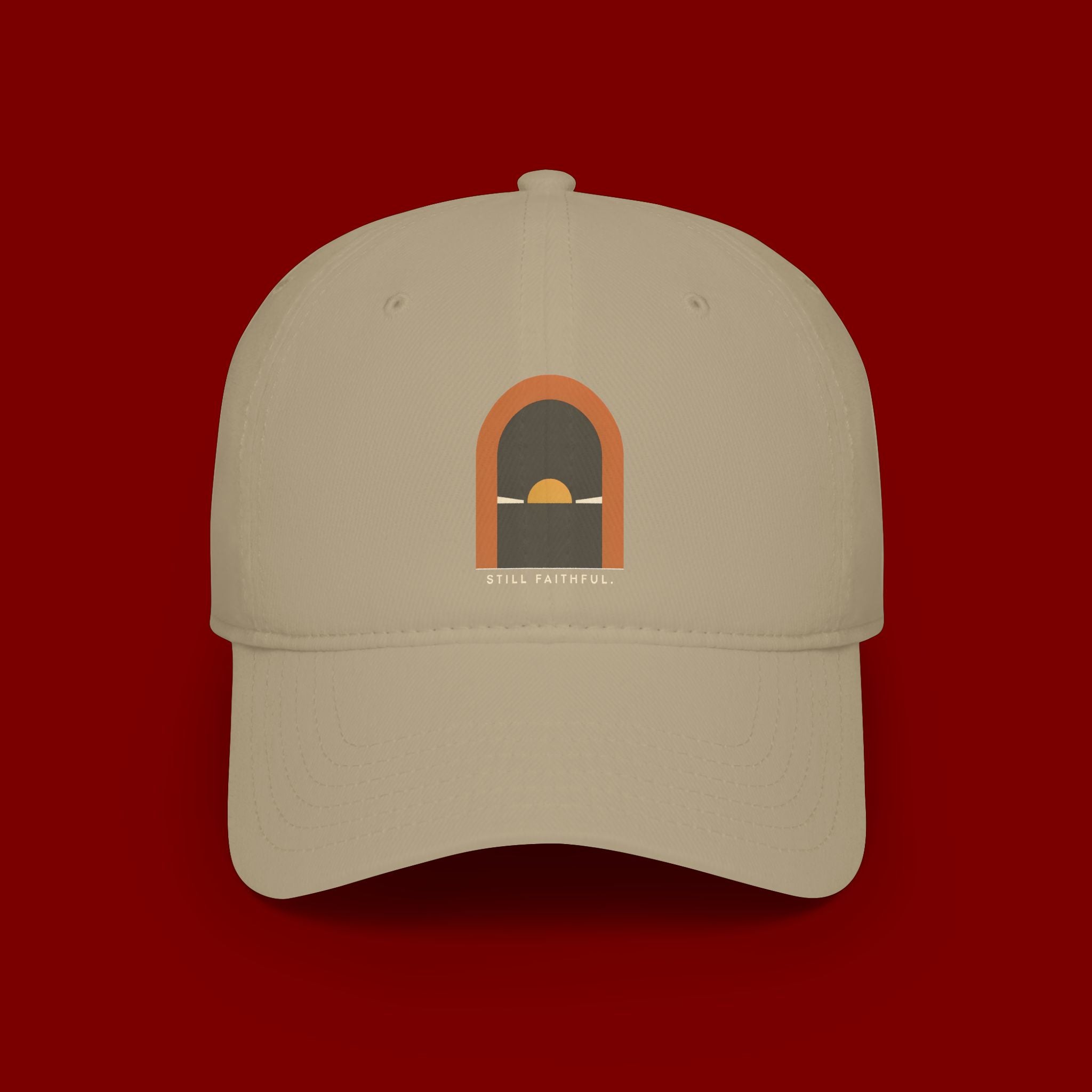 Lighthouse Sunset Cap — "Trust God" Embroidered Low Profile Baseball Hat