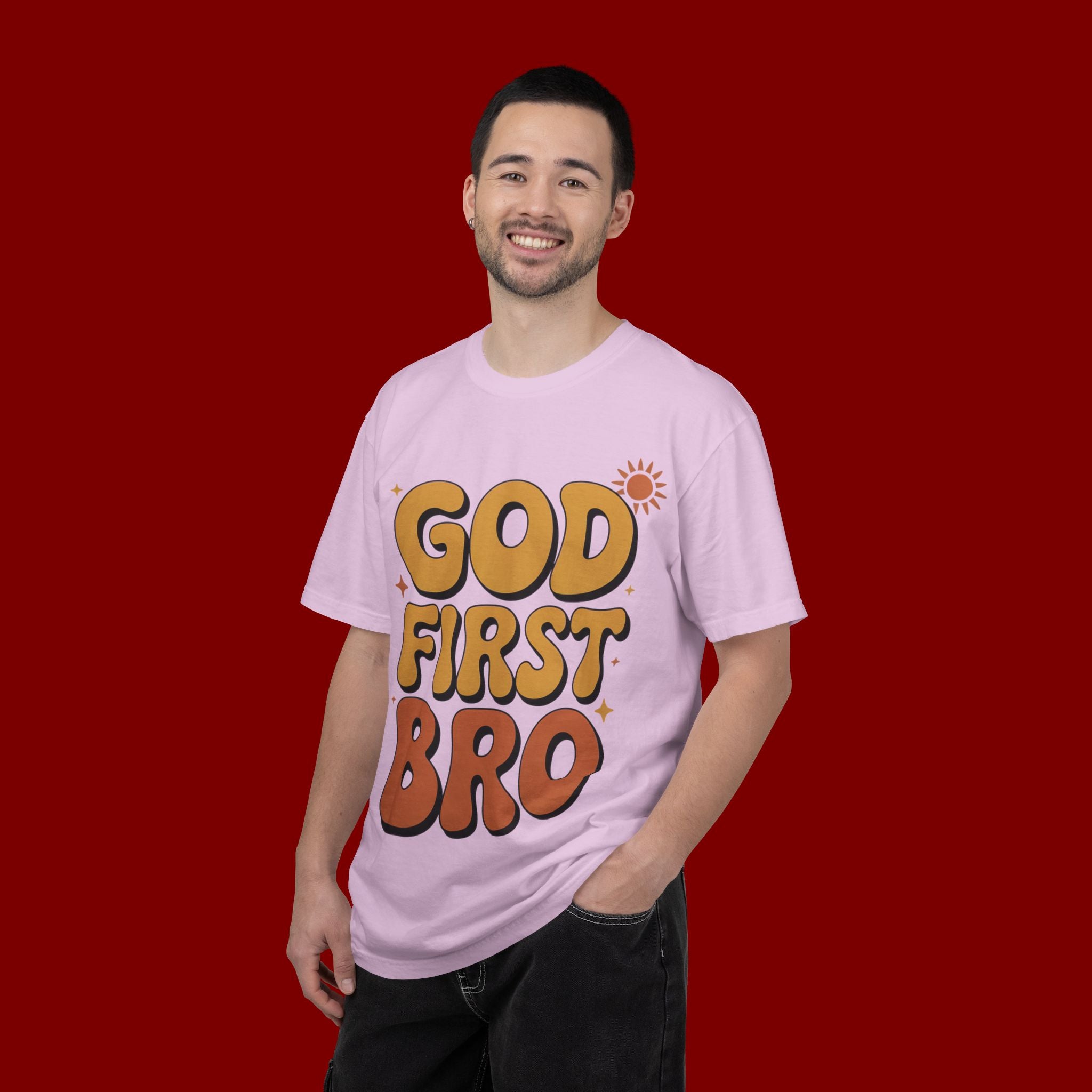 God First Bro T-Shirt — Retro Christian Faith Tee