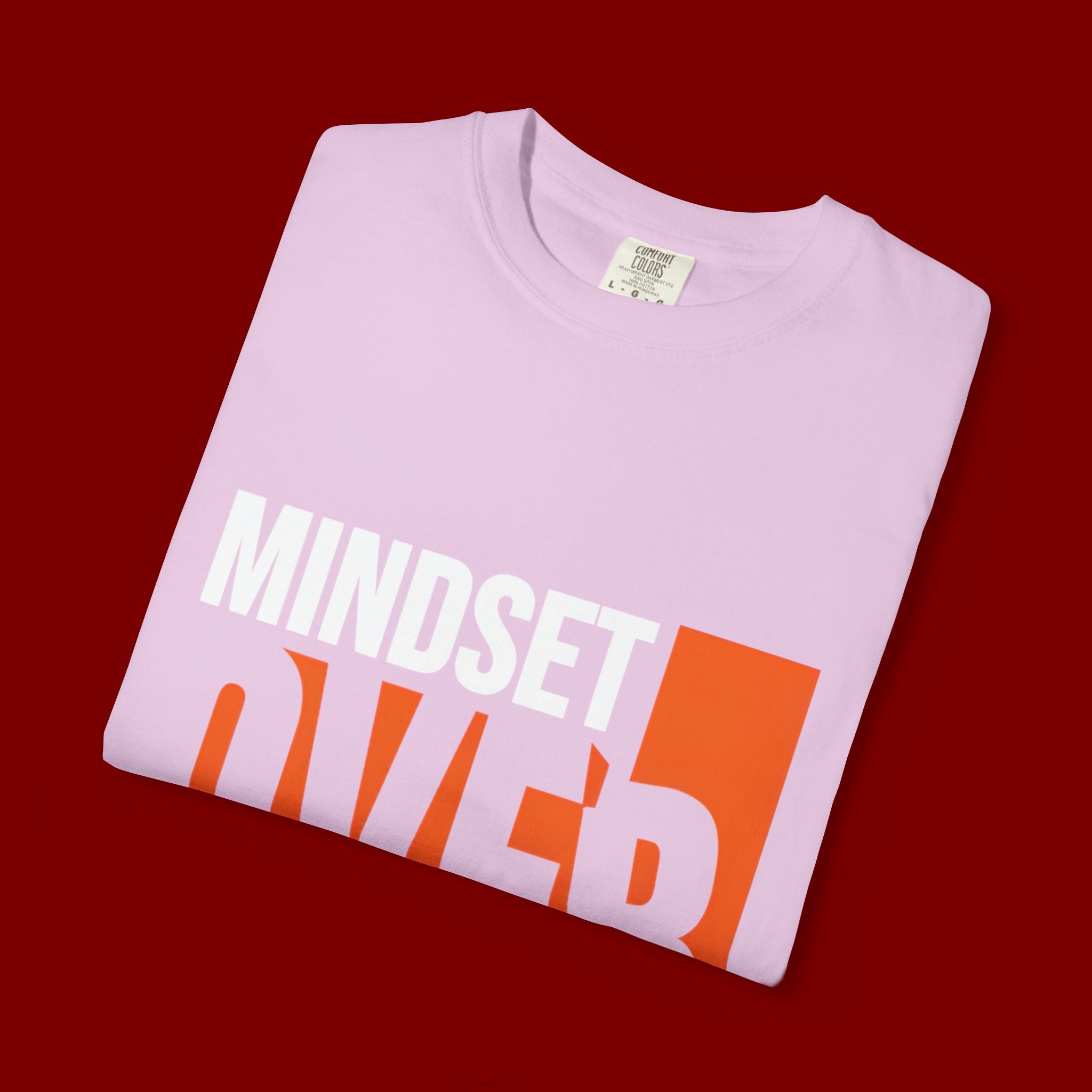 OVER Block Graphic T-Shirt — Bold Orange Minimalist Tee