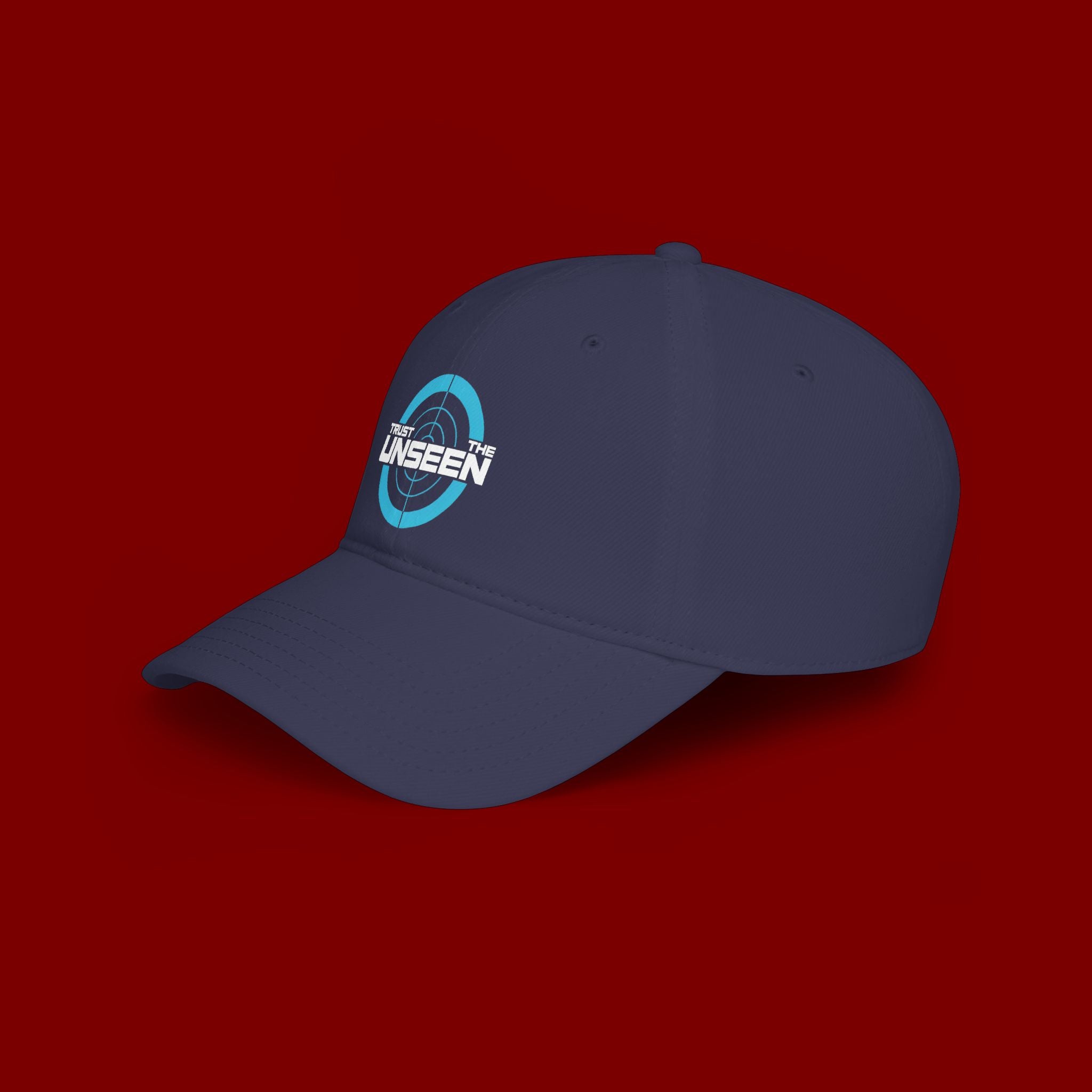 Trust The Unseen Target Logo Baseball Cap — Low Profile Red Hat