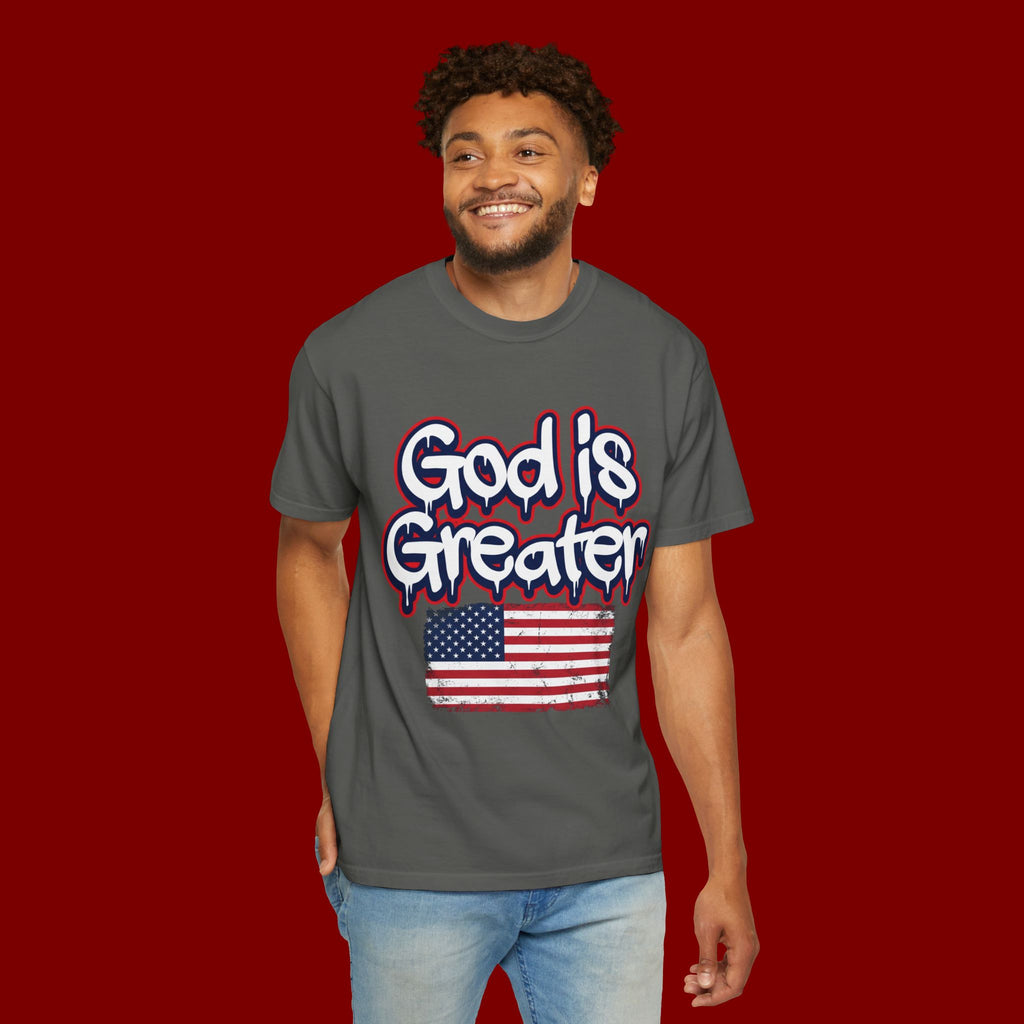 God Is Greater American Flag T-Shirt