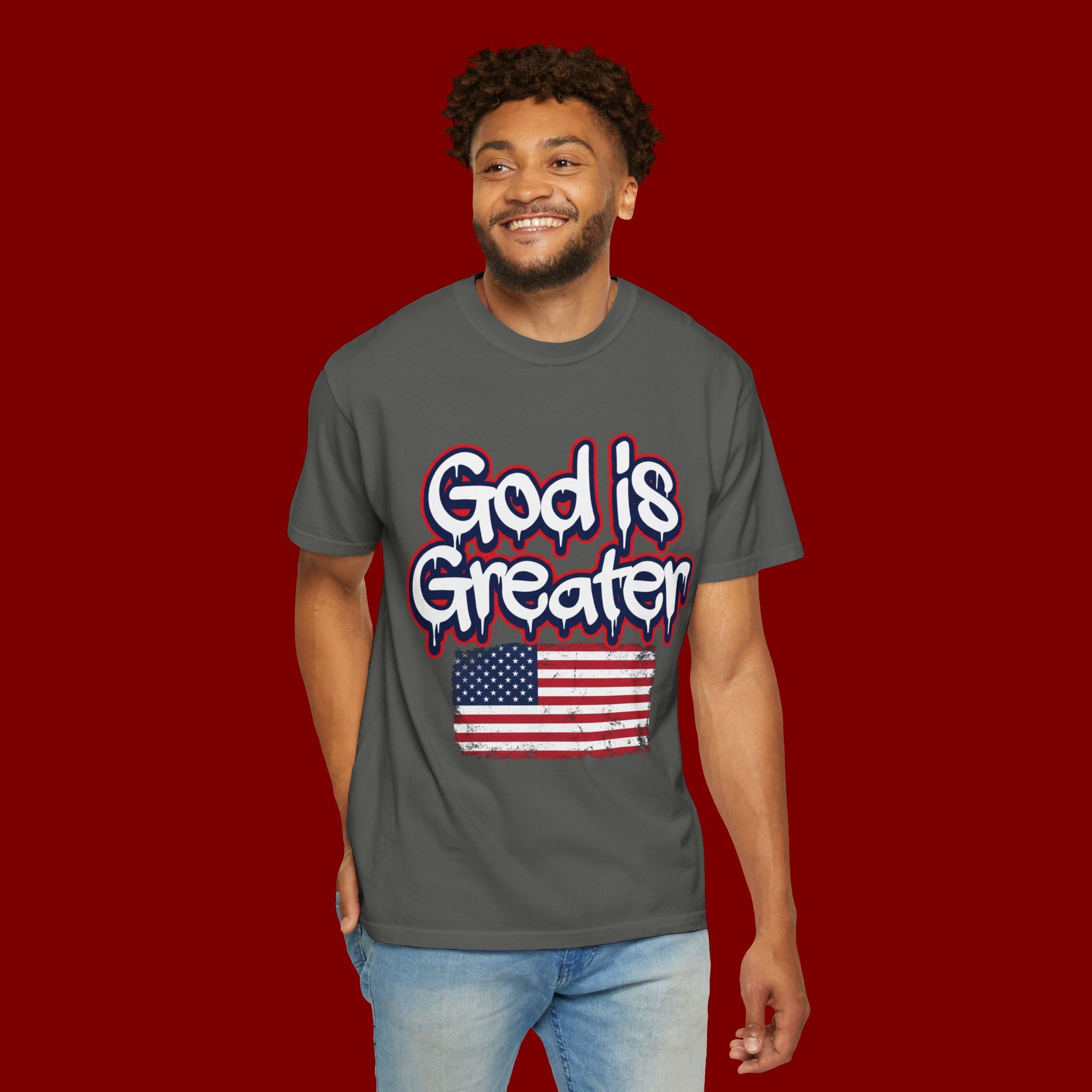 God Is Greater American Flag T-Shirt
