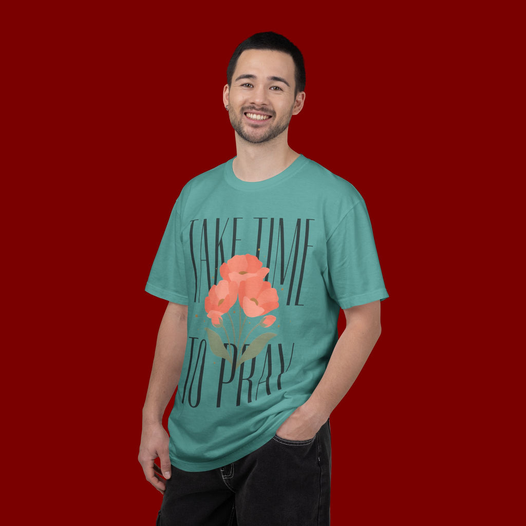 T-Shirt — "Take Time to Pray" Floral Christian Tee