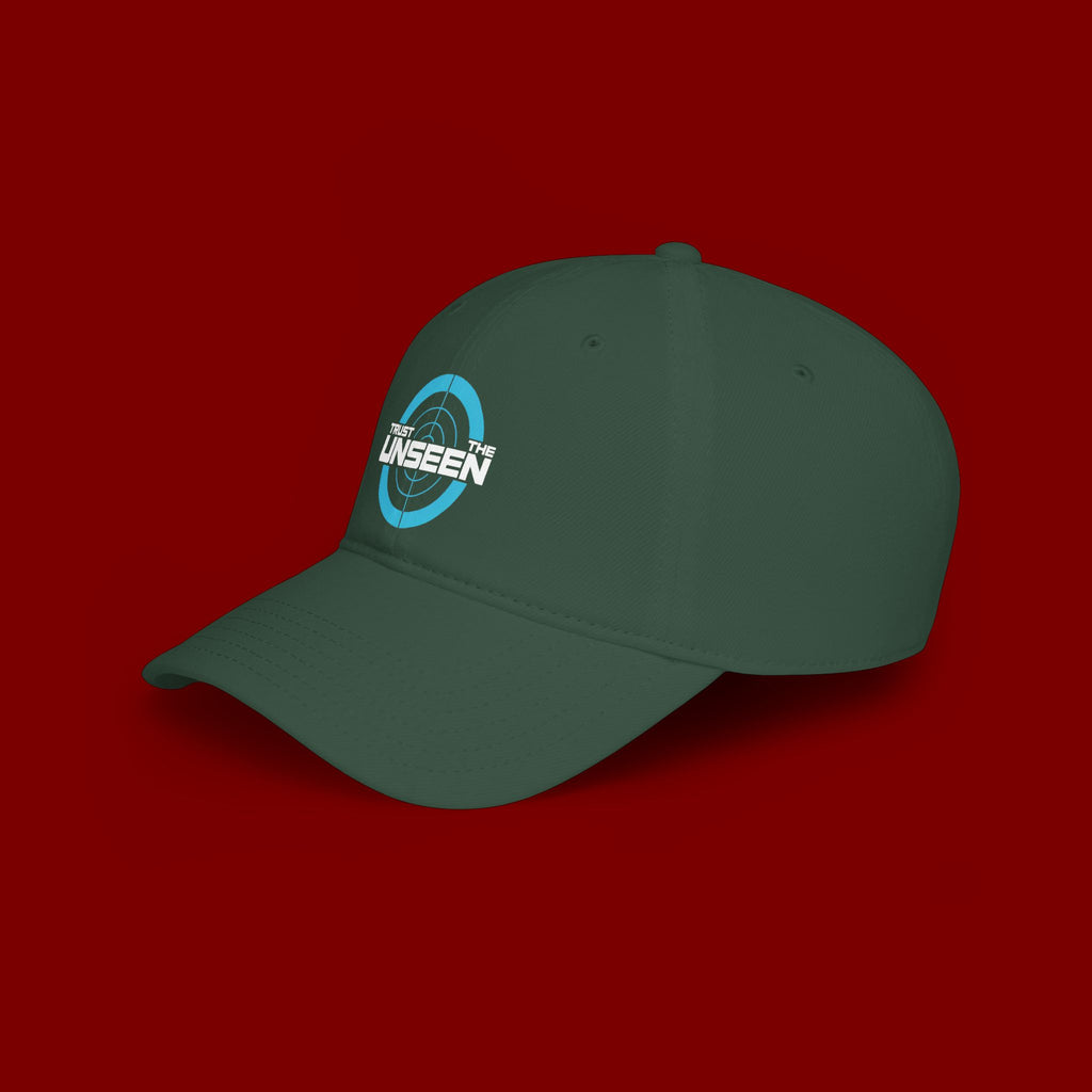 Trust The Unseen Target Logo Baseball Cap — Low Profile Red Hat
