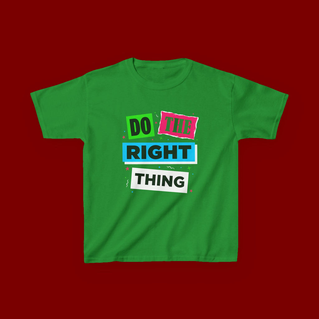 Kids Tee - "Do The Right Thing" Bold Colorblock Graphic