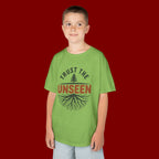 Kids T‑Shirt — "Trust the Unseen" Tree & Roots Inspirational Graphic